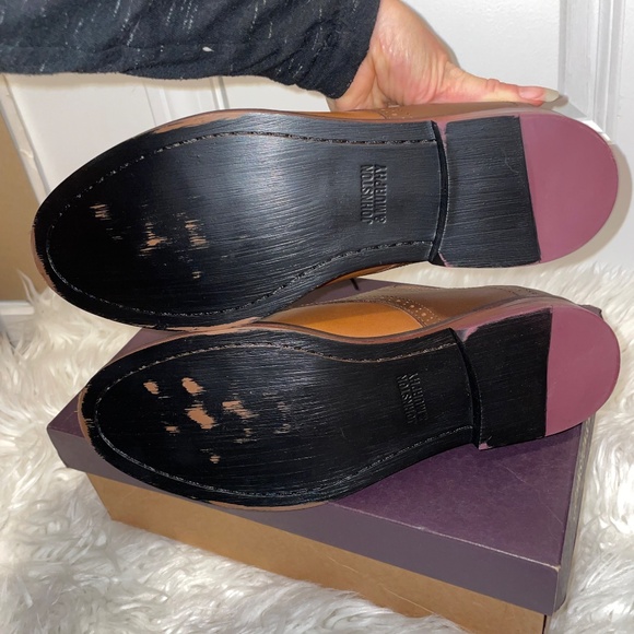 Jonhston & Murphy bk Contad tan/dk brown fg leather shoes Men’s size 7 - Picture 10 of 12